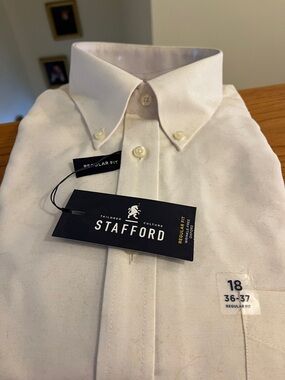 Stafford Men’s White Button-Down Dress Shirt
